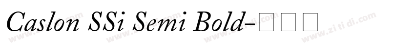 Caslon SSi Semi Bold字体转换